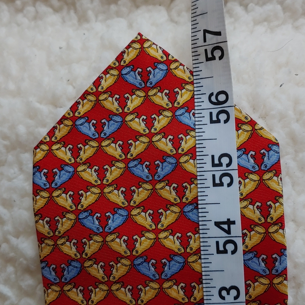Peterborough Row all silk frog tie - Picture 8 of 8